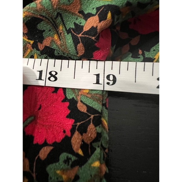 Eri + Ali Anthropologie Floral Tiered Mini Dress/Blouse Red Green Black Small - Picture 7 of 9
